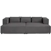 Image de Lisa Design - Stella - canapé droit 3 places avec double méridienne - assise profonde - en velours côtelé, Gris foncé
