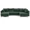Image de Lisa Design - Rune - canapé panoramique d'angle droit 7 places en velours texturé, Vert