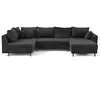 Image de Lisa Design - Rune - canapé panoramique d'angle gauche 7 places en velours texturé, Gris Anthracite