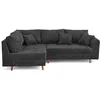 Image de Lisa Design - Rune - canapé d'angle gauche 4 places en velours texturé, Gris Anthracite