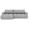 Image de Best Mobilier - Yulin - Canapé d'angle gauche 4 places convertible avec coffre en tissu bouclette, Gris clair