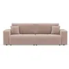 Image de Best Mobilier - Nicole - Canapé droit 4 places convertible avec coffre en tissu, Taupe