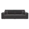 Image de Best Mobilier - Nicole - Canapé droit 4 places convertible avec coffre en tissu, Gris