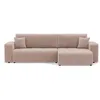 Image de Best Mobilier - Nicole - Canapé d'angle réversible 5 places convertible avec coffre en tissu, Taupe