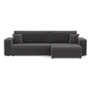 Image de Best Mobilier - Nicole - Canapé d'angle réversible 5 places convertible avec coffre en tissu, Gris