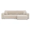Image de Best Mobilier - Nicole - Canapé d'angle réversible 5 places convertible avec coffre en tissu, Beige