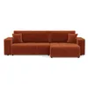 Image de Best Mobilier - Nicole - Canapé d'angle réversible 5 places convertible avec coffre en tissu, Rouille