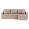 Image de Best Mobilier - Cyrus - Canapé d'angle réversible 4 places - convertible avec coffre - en simili, Beige