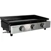 Image de Plancha Gaz MÉRIDA - 3 Brûleurs 6 kW Butane/Propane - Plaque en Acier Émaillé de 60 cm x 35 cm