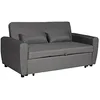 Image de Canapé droit convertible MATT 2 places tissu gris. Canapé avec dossier inclinable et coussins