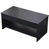 Image de Table basse moderne avec plateau relevable noire HEDDA. Table de salon en bois avec rangement. Table rectangulaire avec étagère.
