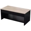Image de Table basse moderne avec plateau relevable noire et bois HEDDA. Table de salon en bois avec rangement. Table rectangulaire avec étagère.