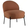 Image de Chaise HELMI, fauteuil d'appoint, tissu boucle rouille, piétement en métal