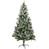 Image de LA BOUTIQUE DE Noël - Sapin de Noël artificiel vert enneigé blanc Blooming - Arbre pour décoration de Noël avec support métallique