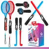Image de Oniverse Kit 12 en 1 d’accessoires compatibles Nintendo Switch Sports avec dragonnes, raquettes, sabres chanbara, clubs de golf, sangles de jambe et manches universels pour Joy Con