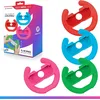 Image de Oniverse Pack de 4 volants pour Joy Con Nintendo Switch et Nintendo Switch OLED - Volants de course Rouge Néon, Bleu néon, Vert Néon, Rose Néon