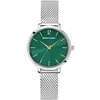 Image de Montre Femme CHOUQUETTE Argenté Cadran Vert Bracelet Acier milanais Argenté 12 MM, Vert, one size