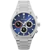 Image de Pierre Lannier COPILOTE Silver Men's Watch Blue Dial Silver Steel Strap 24 MM, Bleu, one size, bracelet