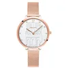 Image de Pierre Lannier Women's Watch Coeur BATTANT Doré-Rose White Dial Steel Bracelet milanais Doré-Rose 12 MM, Blanc, one size