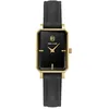 Image de Pierre Lannier Ariane Doré Montre pour femme Cadran noir Bracelet en cuir 12 mm, Noir , 28.4