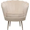Image de Fauteuil en velours "Floria" - 70 x 73 x 76 cm - Beige