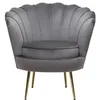 Image de Fauteuil en velours "Floria" - 75 x 68 x 77.5 cm - Gris