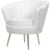Image de Fauteuil bouclette "Floria" - 75 x 68 x 77,5 cm - Blanc