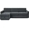 Image de Canapé d'angle réversible et convertible express en tissu "Celia" - 3 places - Gris