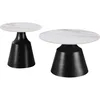 Image de Habitat et Jardin Lot de 2 Tables Basses gigognes en céramique Vulca - 70 x 70 x 43 cm - Blanc