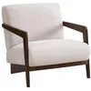 Image de Fauteuil intérieur scandinave en Bois et Tissu Lena - Beige