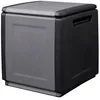 Image de INTEC - Coffre de rangement 130 l gris/noir 54 x 53 x 57 cm poignées de transport en polypropylène