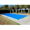 Image de Bâche d'Hivernage Bleue 6,60 x 3,60 m pour Piscine Maximum 6 x 3 m avec Grille Centrale d'Evacuation - Fabrication Française - Direct Usine - 550 g/m² - Livrée avec Sandows Cabiclic + Pitons Crosse