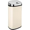Image de Kitchen Move BAT-42LS02-A Nouveau Modèle 2016 Poubelle de Cuisine Automatique Forme Carré Inox Blanc/Crème 42 L