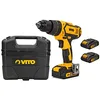 Image de Perceuse visseuse sans fil 18V VITOPOWER Marteau Perforateur 2 batteries Lithium 2.0 Ah + mallette + 18 accessoires de vissage et perçage