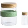Image de Pebbly PKV-031 bocaux Nomade, Verre Borosilicate, Transparent-Vert, 10 cm