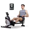 Image de ISE Rameur Musculation, Système Freinage Magnétique, Rameur à 8 Niveaux de Résistance, Rameur Pliable Appartement avec Glissière en Aluminium, Rameurs Ecran LCD, Rameur d'Appartement Cardio&Silencieux