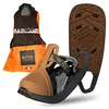 Image de EVVO TOREE - Raquette à Neige Made in France avec Semelles Biosourced90® Cloutées Michelin®, Fixations Réglables, Pour Homme et Femme - Sac de Transport Inclus, Randonnée Neige (Ocre/Gris, L)