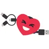Image de Câble trio YELLO KOKO USB vers USB-C/Micro/Lightning 1M Coeur