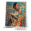 Image de Figured'Art Peinture par Numéro Adulte avec Cadre - 40x50cm Toile tendue sur Châssis - Kit Loisir Créatif Détente - Déco DIY - Femme en habits traditionnels