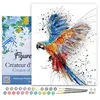Image de Figured'Art Peinture par numéros - Pour adultes - Avec cadre en forme de perroquet en plein vol - Peinture par numéros - Kit de bricolage - 40 x 50 cm - Toile tendue sur cadre en bois