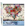 Image de Peinture par Numéros - Coeur de Fleurs - Taille 40x50cm sans châssis en Bois
