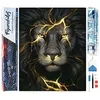 Image de Figured'Art Peinture diamant pour adulte - 40 x 50 cm - Toile enroulée - Lion noir - Images 5D - Pierres carrées - Kit de bricolage