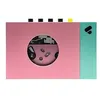 Image de We are Rewind Lecteur cassette portable   Enregistreur cassette avec connexion Bluetooth haut-parleur ou casque, câble audio 3,5 mm   (Edith, rose et vert)