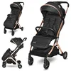 Image de Lorelli Myla Poussette pliable petite - Seulement 7 kg - Siège sport compact jusqu'à 15 kg - Convient pour les voyages en avion - Poussette de voyage pour bébé - Noir/gris