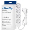 Image de Shelly Power Strip 4 Gen4 Blanc - Multiprise connectée Zigbee et Matter 150 cm, Type F, 4 prises 3680 W, Protection parafoudre et surtension, Commande vocale Apple Homekit, Alexa, Google Home