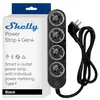 Image de Shelly Power Strip 4 Gen4 Multiprise intelligente Wi-Fi à 4 prises, avec mesure de la puissance, 16 A total, 3500 W, minuterie, Zigbee, Google, Alexa, Siri, pas de hub nécessaire - Noir mat