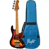 Image de Flight Rock Series Mini JB Bass Sunburst compacte elektrische basgitaar met gigbag