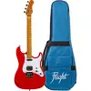 Image de Flight Rock Series Pathfinder Baritone Red elektrische solid body ukelele met gigbag