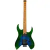 Image de Spira Guitars S-500 Headless GBR Trans Aqua Blue elektrische gitaar