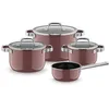 Image de WMF Fusiontec Mineral Pro 0518955290 Lot de 4 casseroles à induction en matériau durable et résistant aux rayures, convient à tous les types de feux, fabriqué en Allemagne Rose Quartz